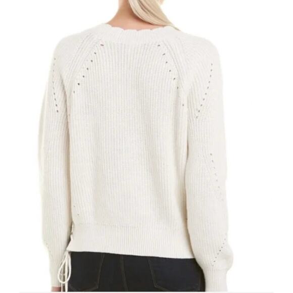 Joie Sweater Womens XS Adanya Porcelain White Cotton Cashmere Knit Pullover - Picture 3 of 9